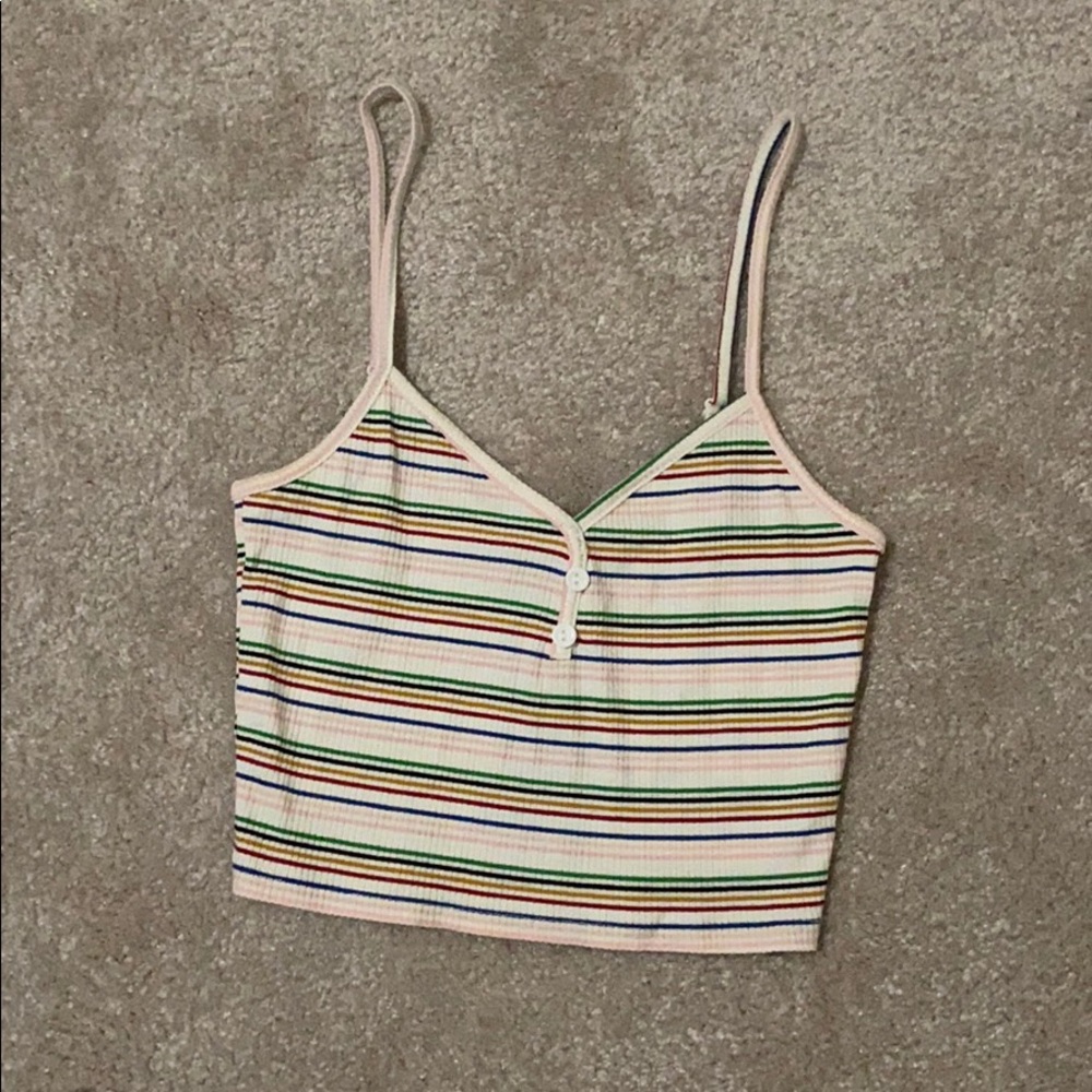 Multicolor Stripe Cropped Cami